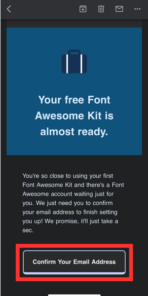 Font Awesomeから届くメール